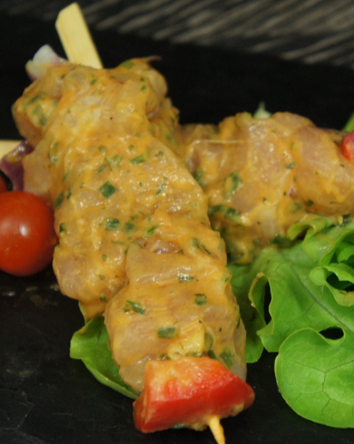 BROCHETTE DE POULET MARINE 